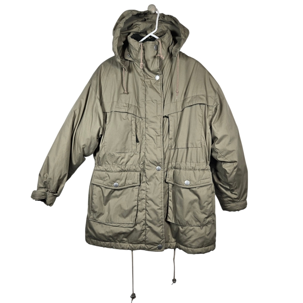 Vintage Mulberry Street Hooded Zip Up Down Filled Puffer Parka Jacket Coat Small